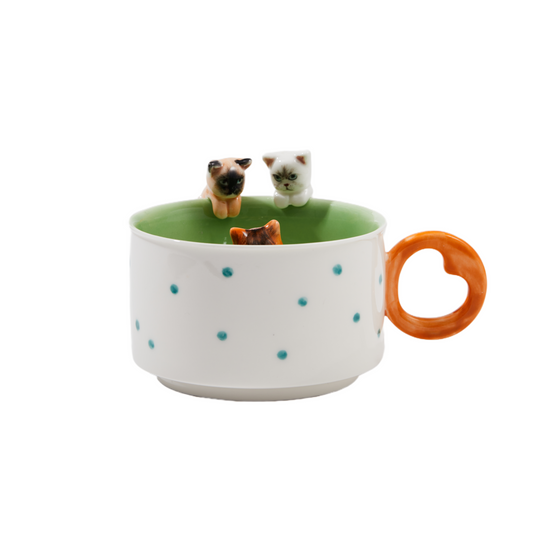 PetsonaMade Personalised Heart-Handle Pet Portrait Mug (350 ml)