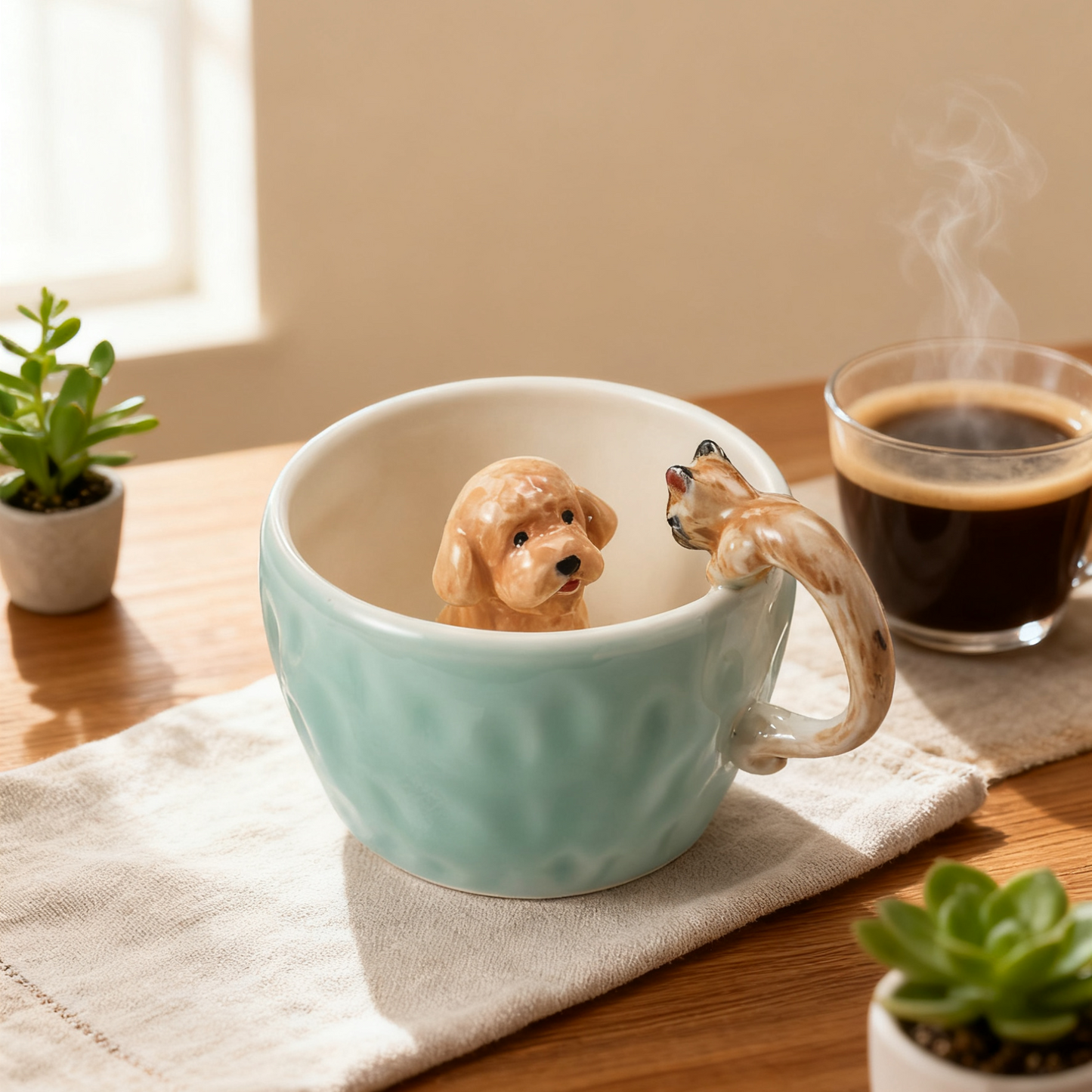 PetsonaMade Personalised Hand-Pinched Style Pet Portrait Coffee Mug (350 ml)