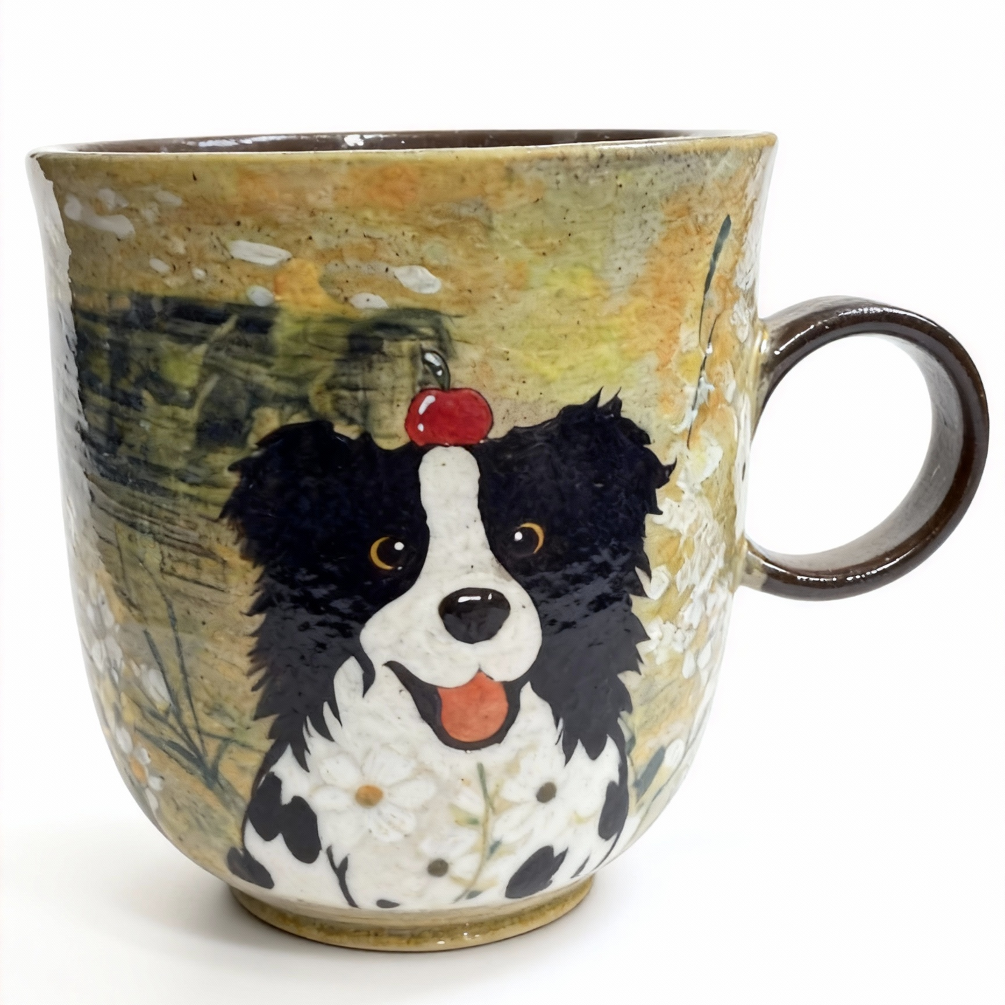 Hand Painted Dog Ceramic Mug Artistic Pet Coffee Cup