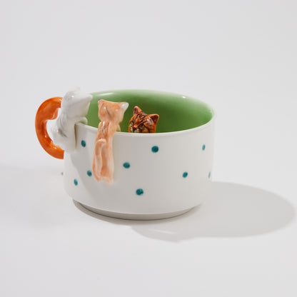 PetsonaMade Personalised Heart-Handle Pet Portrait Mug (350 ml)