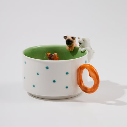 PetsonaMade Personalised Heart-Handle Pet Portrait Mug (350 ml)