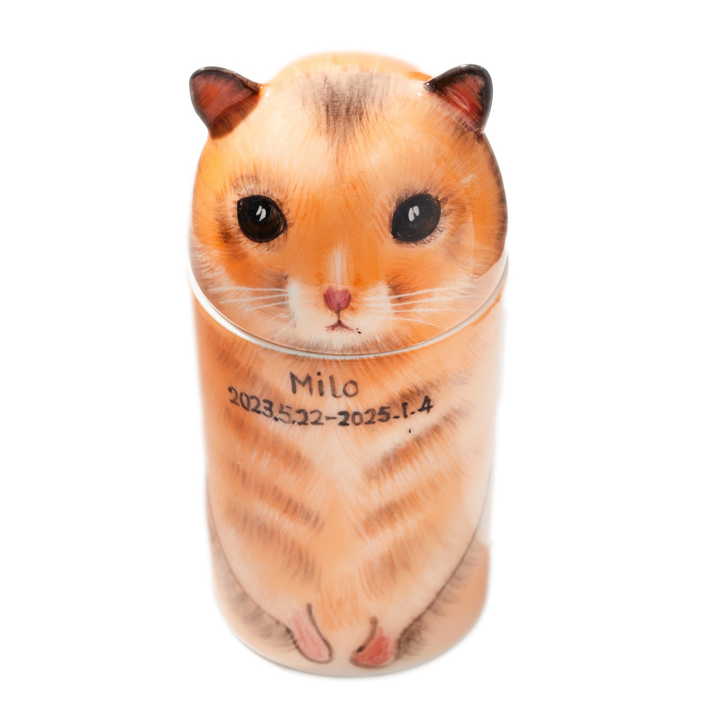 PetsonaMade Creative Ceramic Hamster Urn – Handcrafted Memorial Keepsake