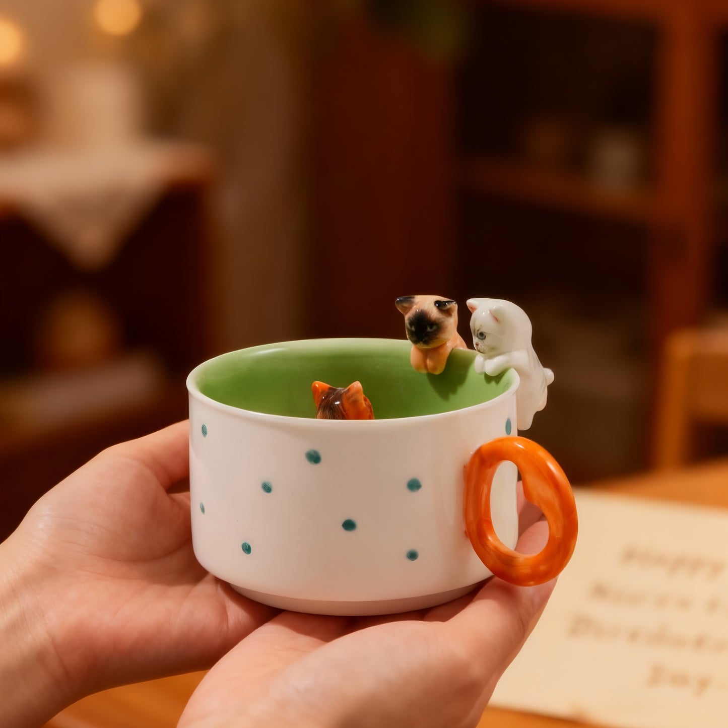 PetsonaMade Personalised Heart-Handle Pet Portrait Mug (350 ml)