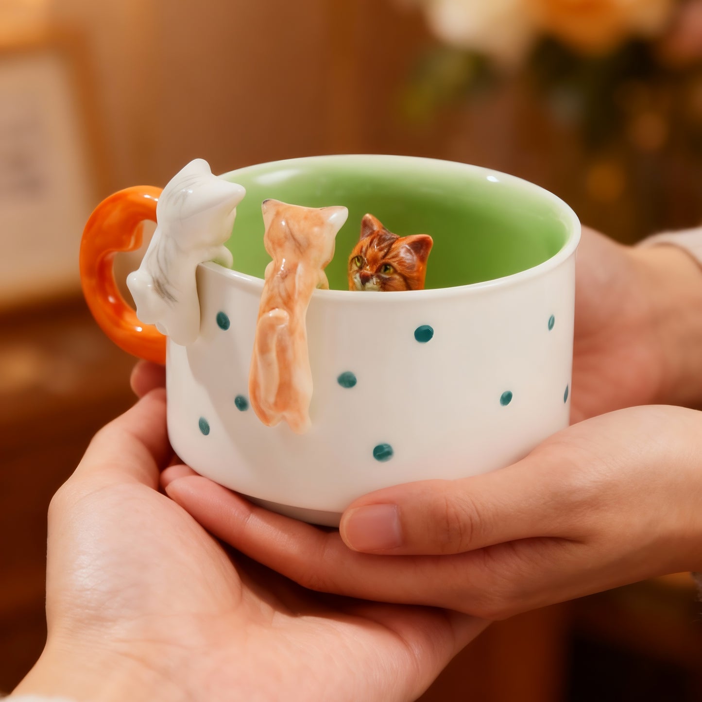 PetsonaMade Personalised Heart-Handle Pet Portrait Mug (350 ml)