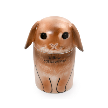 PetsonaMade Creative Ceramic Rabbit Urn – Handcrafted Memorial Keepsake