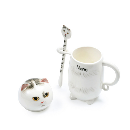PetsonaMade Personalised Pet Portrait Coffee Cup Set (250 ml)