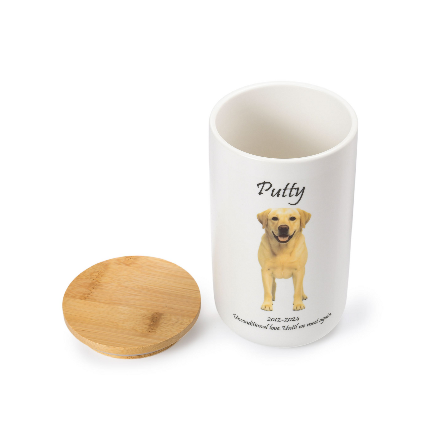 PetsonaMade Minimalist Ceramic Pet Urn – Handcrafted Memorial for All Pets (2D Hand-Painted) - Large