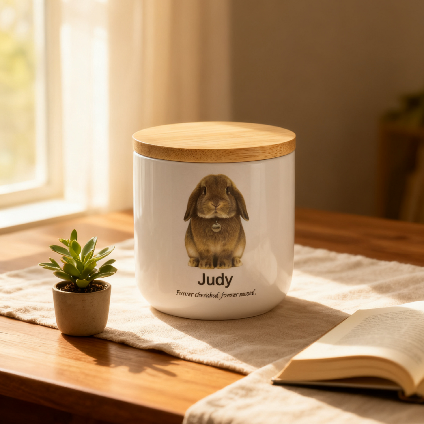 PetsonaMade Minimalist Ceramic Pet Urn – Handcrafted Memorial for All Pets (2D Hand-Painted) - Small