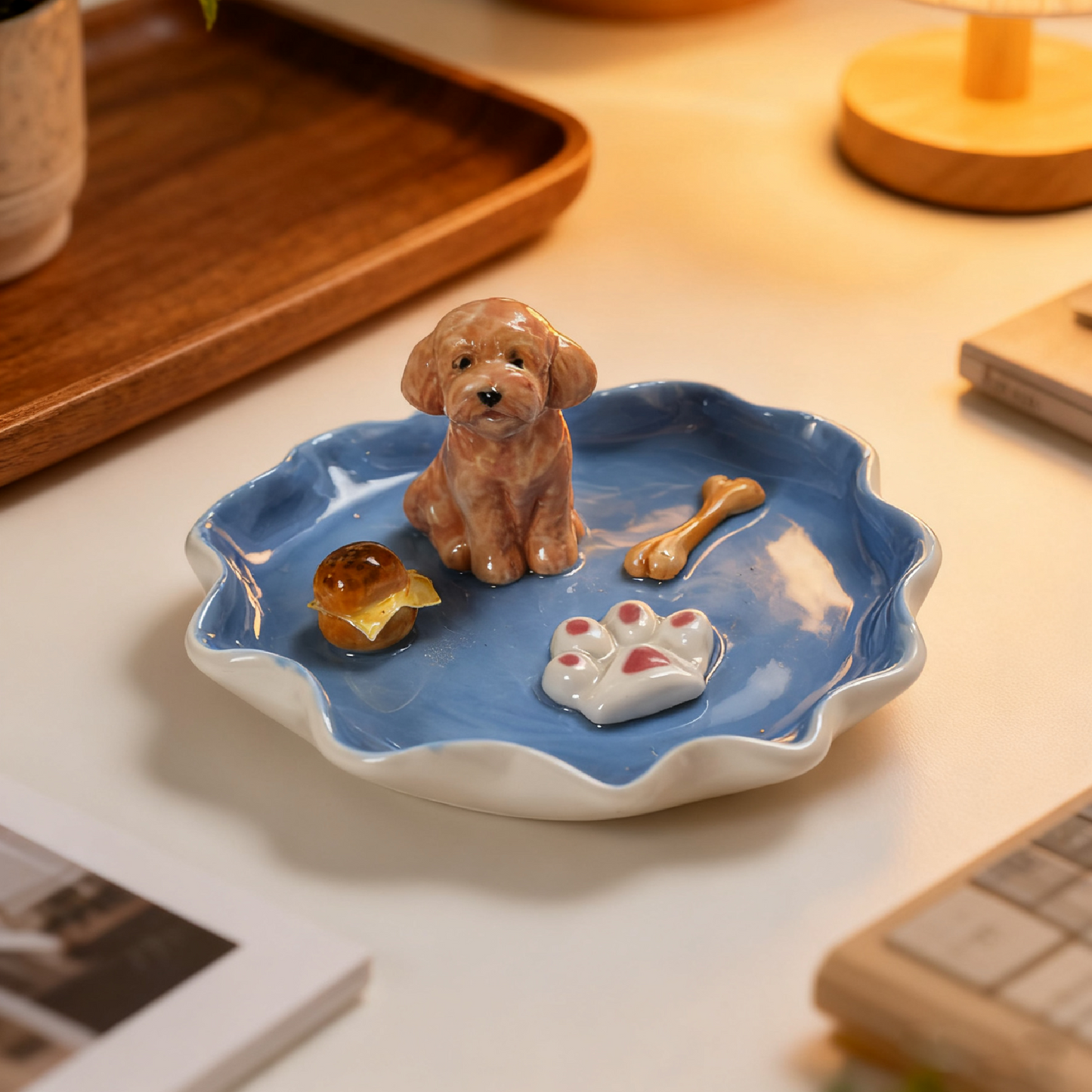 PetsonaMade Personalised Hand-Painted Pet Portrait Food Bowl (15 cm)