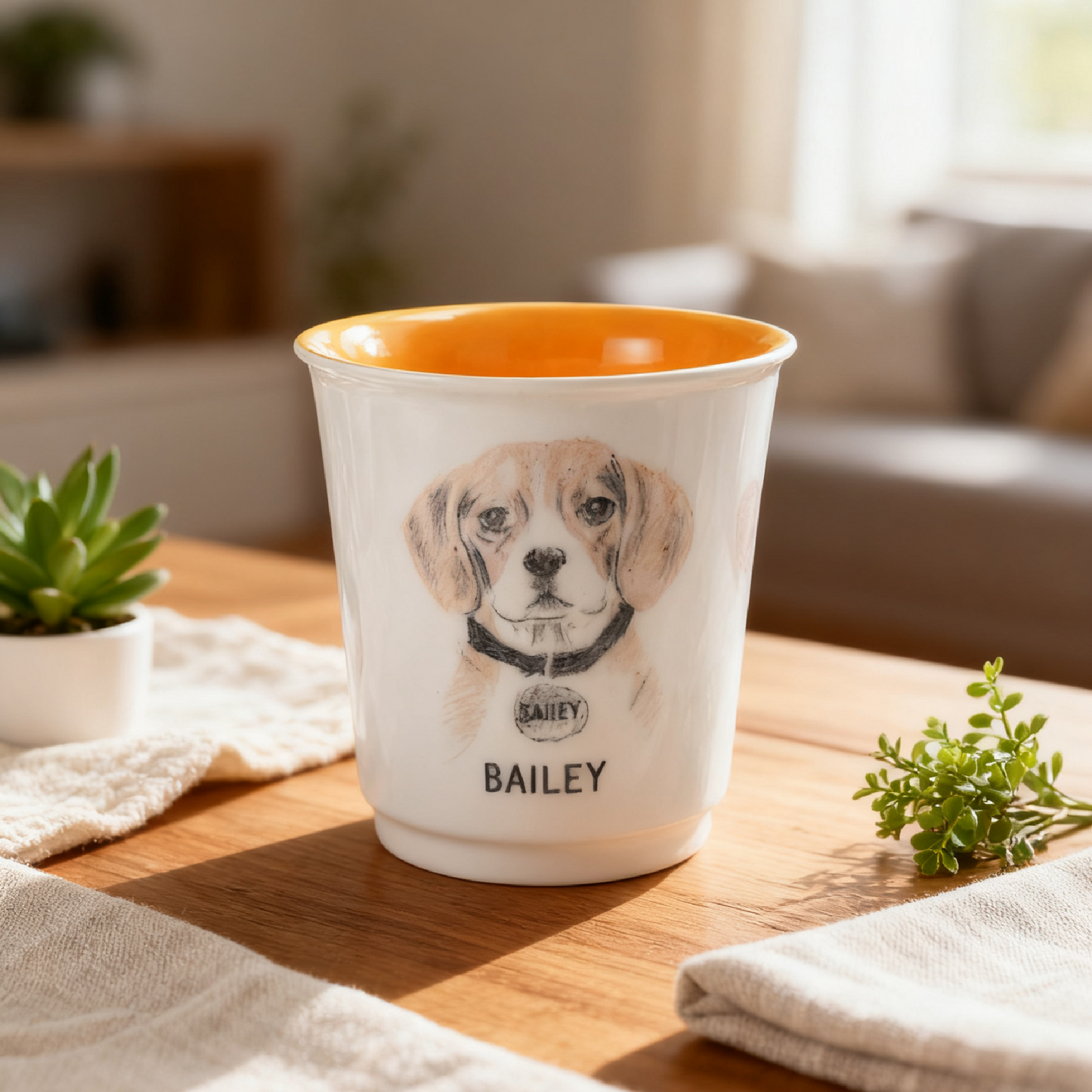 PetsonaMade Personalised 2D Hand-Painted Pet Portrait Coffee Mug (350 ml)