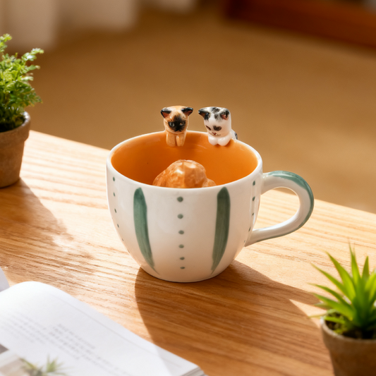 PetsonaMade Personalised 3D Hand-Painted Pet Portrait Coffee Mug – Sitting / Hanging Style (8.45 fl oz)