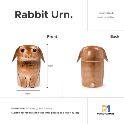 PetsonaMade Creative Ceramic Rabbit Urn – Handcrafted Memorial Keepsake