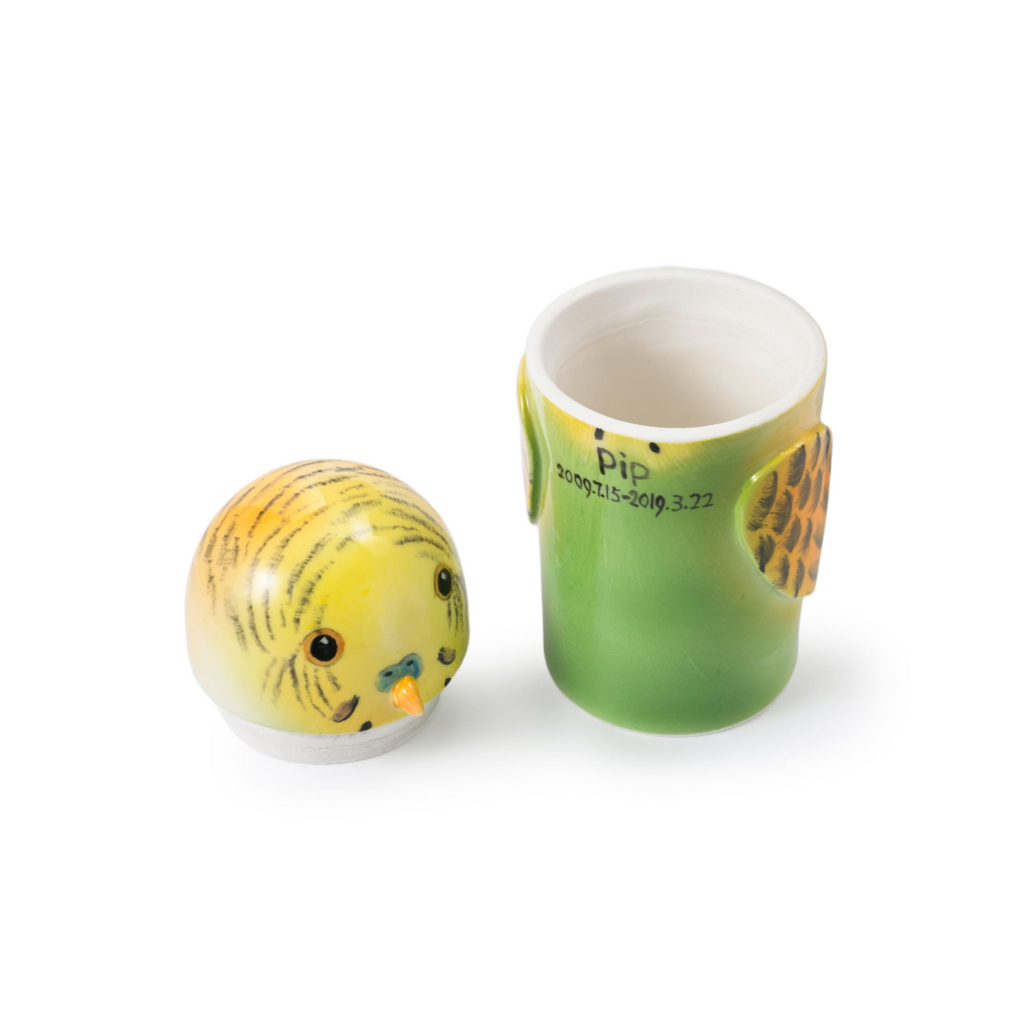 PetsonaMade Creative Ceramic Parrot Urn – Handcrafted Memorial Keepsake