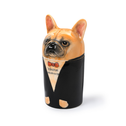 PetsonaMade Creative Ceramic Dog Urn – Handcrafted Memorial Keepsake with Custom Accessories (Deluxe Version)