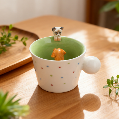 PetsonaMade Personalised 3D Hand-Painted Pet Portrait Coffee Mug (250 ml)