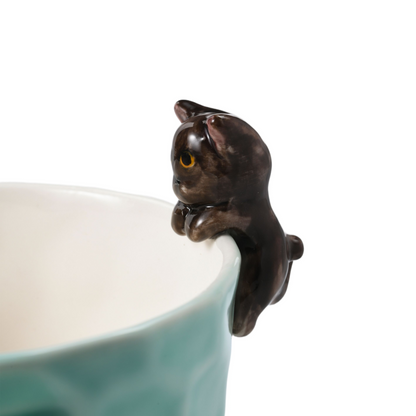 PetsonaMade Personalised Hand-Pinched Pet Portrait Coffee Mug (350 ml, Classic Handle)