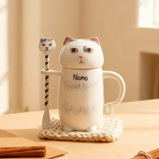 PetsonaMade Personalised Pet Portrait Coffee Cup Set (8.45 fl oz)