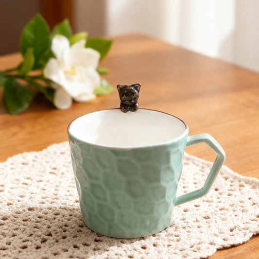 PetsonaMade Personalised Hand-Pinched Style Pet Portrait Coffee Mug (11.8 fl oz)