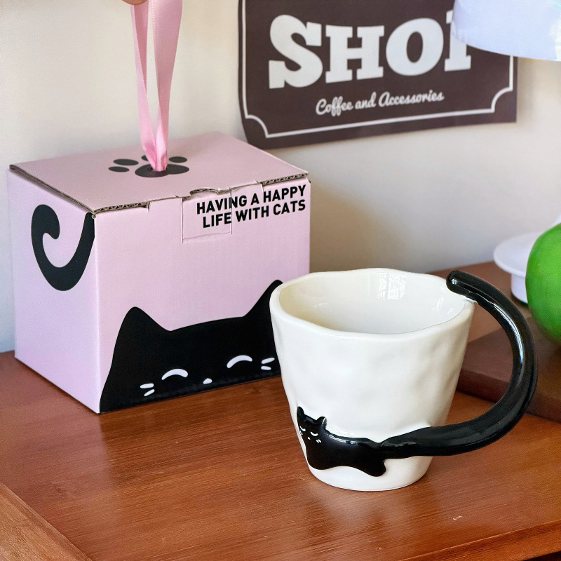 Handmade Ceramic Cat Coffee Cup – Choose Espresso 3.5/6 fl oz