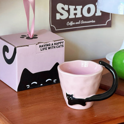 Handmade Ceramic Cat Coffee Cup – Choose Espresso 3.5/6 fl oz