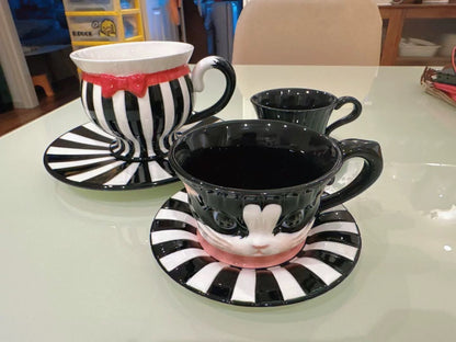 Whimsical Cat Stacked Ceramic Cup Set