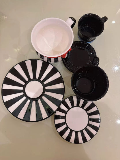 Whimsical Cat Stacked Ceramic Cup Set