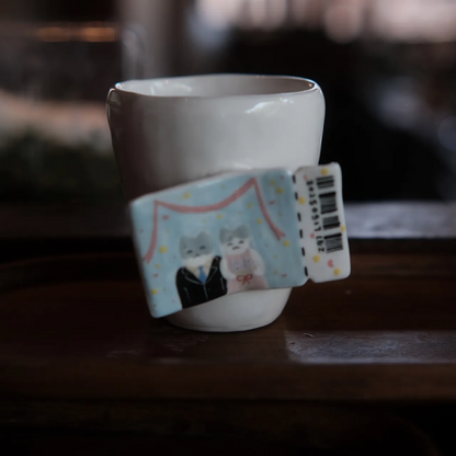 Handcrafted Wedding Cat Mug – 7.4 fl oz