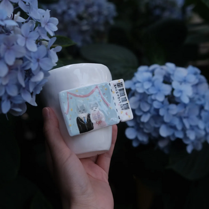 Handcrafted Wedding Cat Mug – 7.4 fl oz