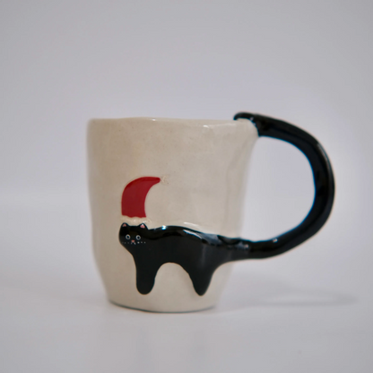 Custom Ceramic Cat-Handle Mug – Handmade & Personalised (10.2 fl oz)