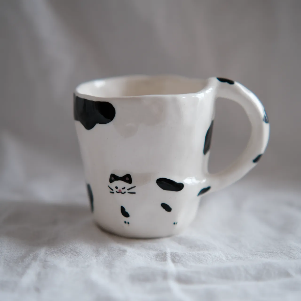 PetsonaMade Ceramic Mug & Teacup Set with Matching Saucer