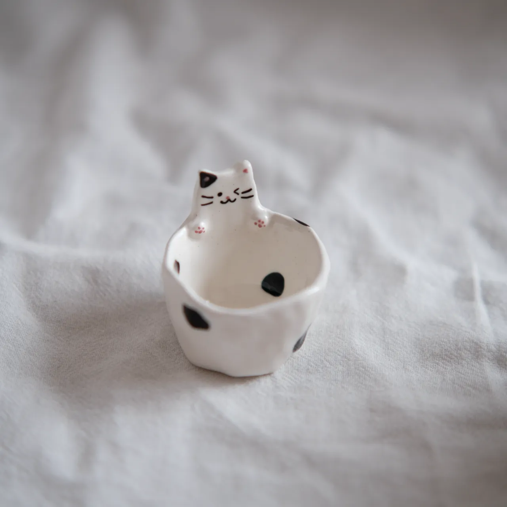 PetsonaMade Ceramic Mug & Teacup Set with Matching Saucer