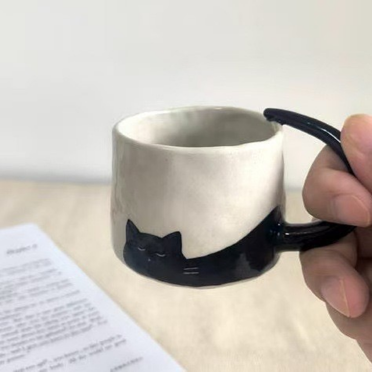 Handmade Ceramic Cat Coffee Cup – Choose Espresso 3.5/6 fl oz