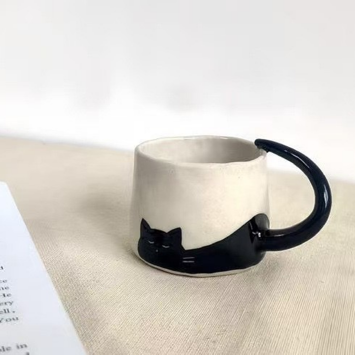 Handmade Ceramic Cat Coffee Cup – Choose Espresso 3.5/6 fl oz