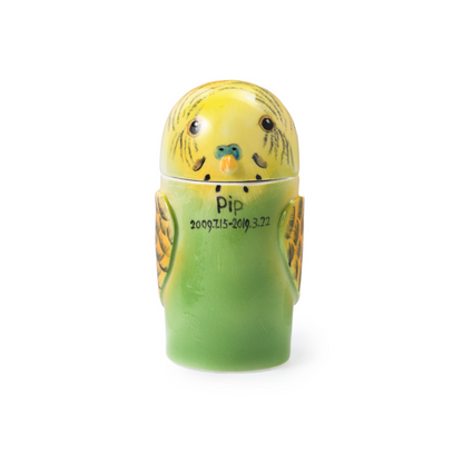 PetsonaMade Creative Ceramic Parrot Urn – Handcrafted Memorial Keepsake