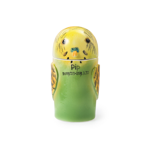 PetsonaMade Creative Ceramic Parrot Urn – Handcrafted Memorial Keepsake