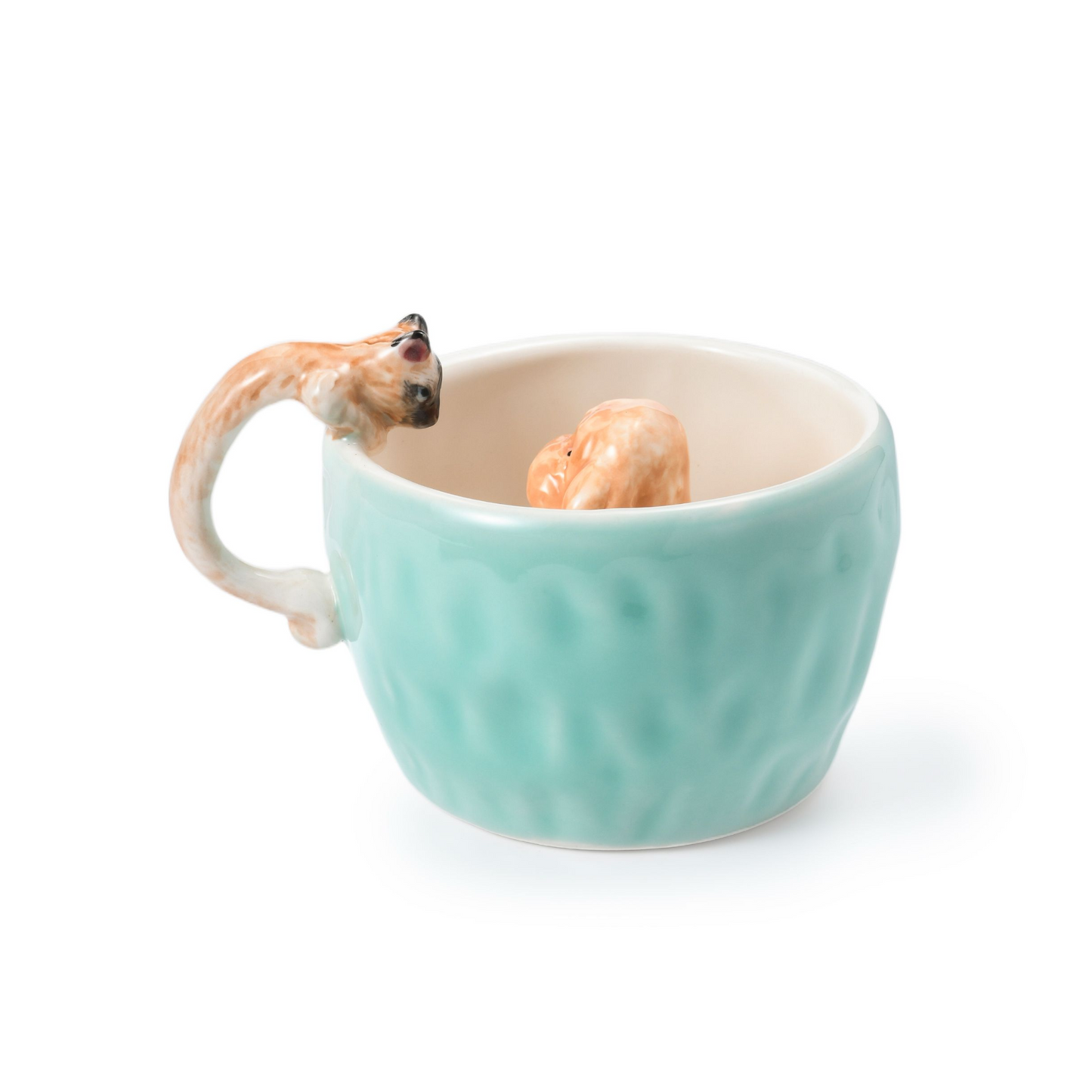 PetsonaMade Personalised Hand-Pinched Pet Portrait Coffee Mug (350 ml, Pet-Themed Handle)