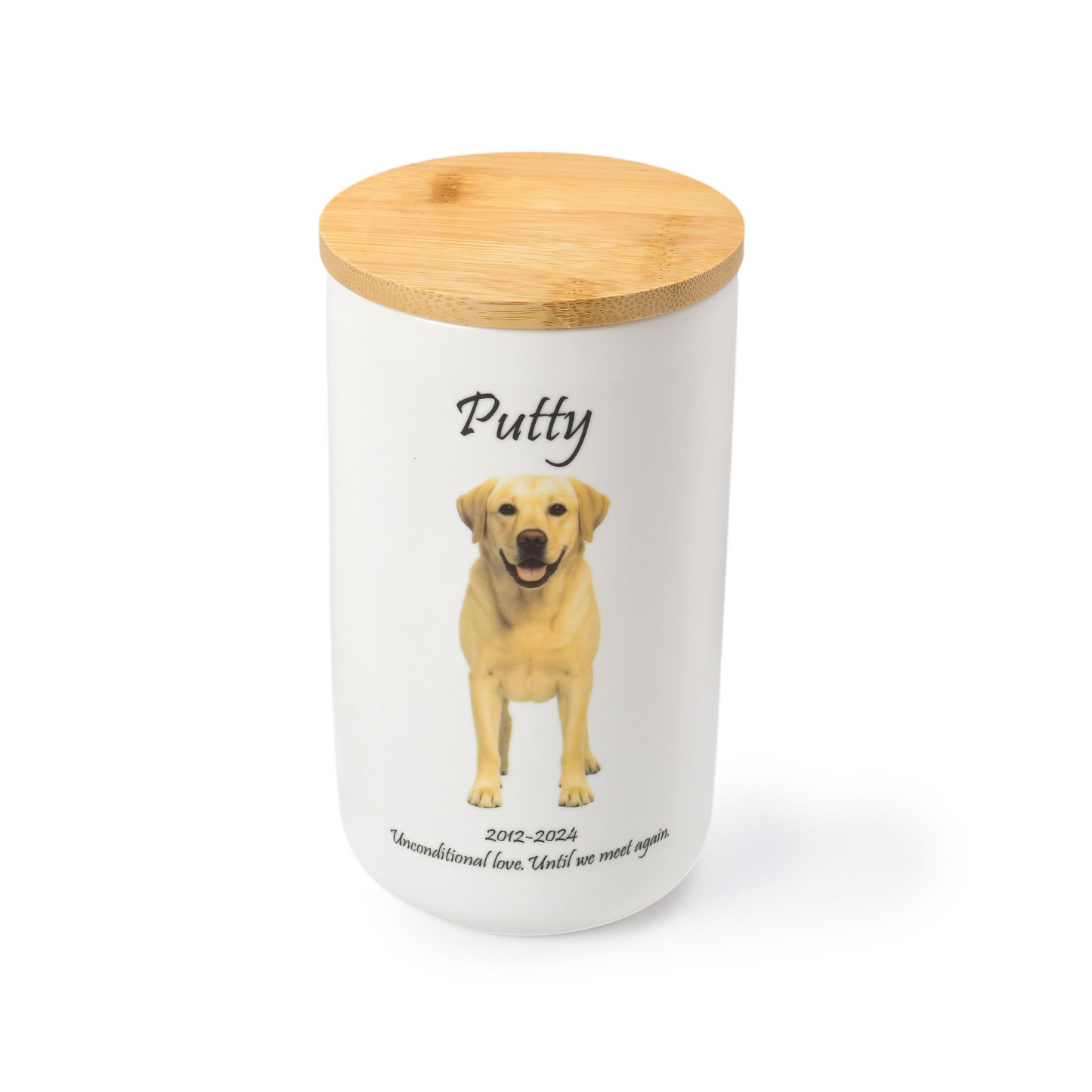 PetsonaMade Minimalist Ceramic Pet Urn – Handcrafted Memorial for All Pets (2D Hand-Painted) - Large