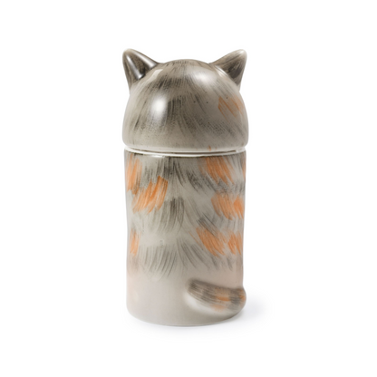 PetsonaMade Creative Ceramic Cat Urn – Handcrafted Memorial Keepsake with Custom Accessories (Deluxe Version)