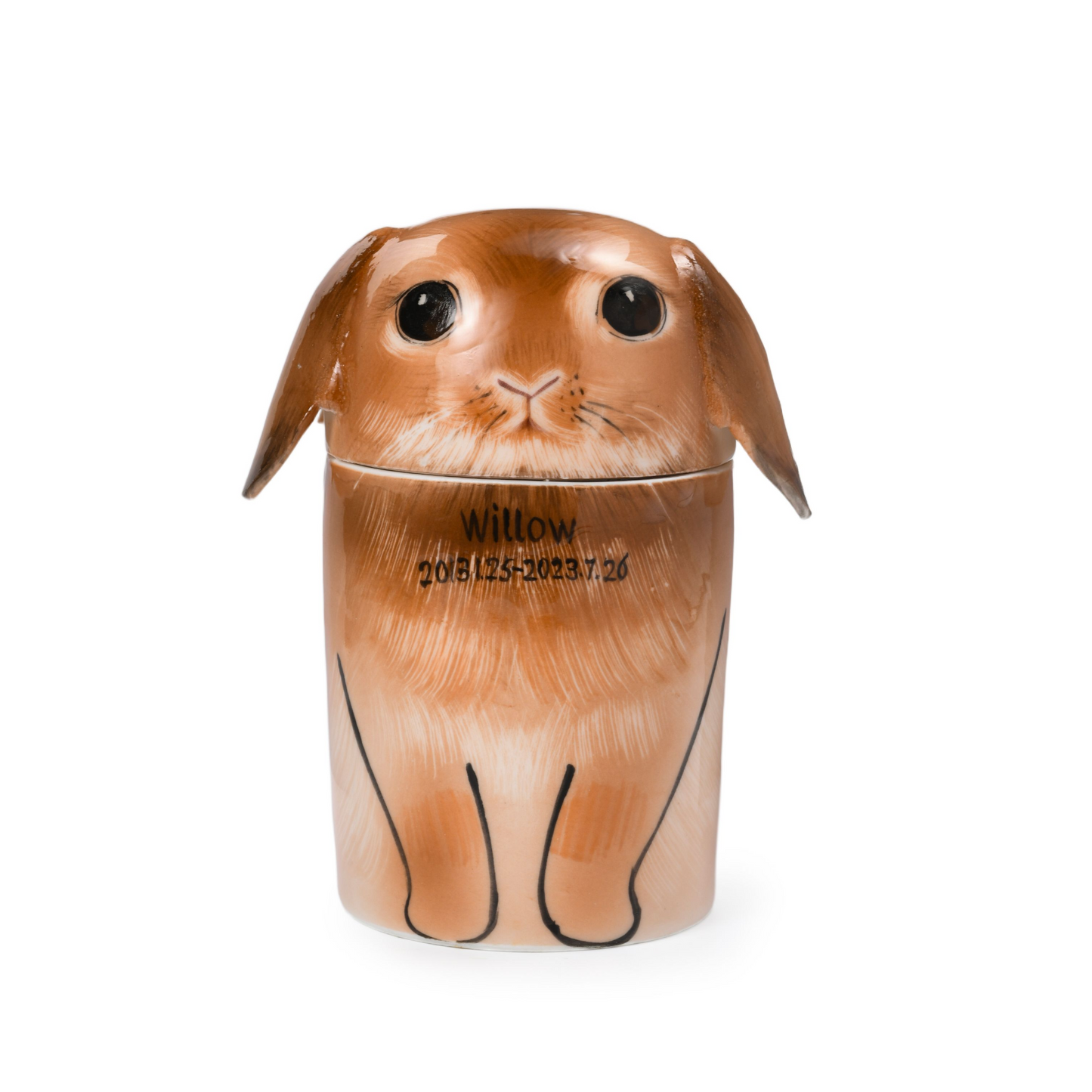 PetsonaMade Creative Ceramic Rabbit Urn – Handcrafted Memorial Keepsake