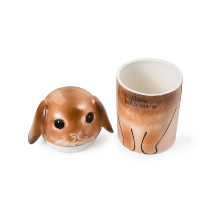 PetsonaMade Creative Ceramic Rabbit Urn – Handcrafted Memorial Keepsake
