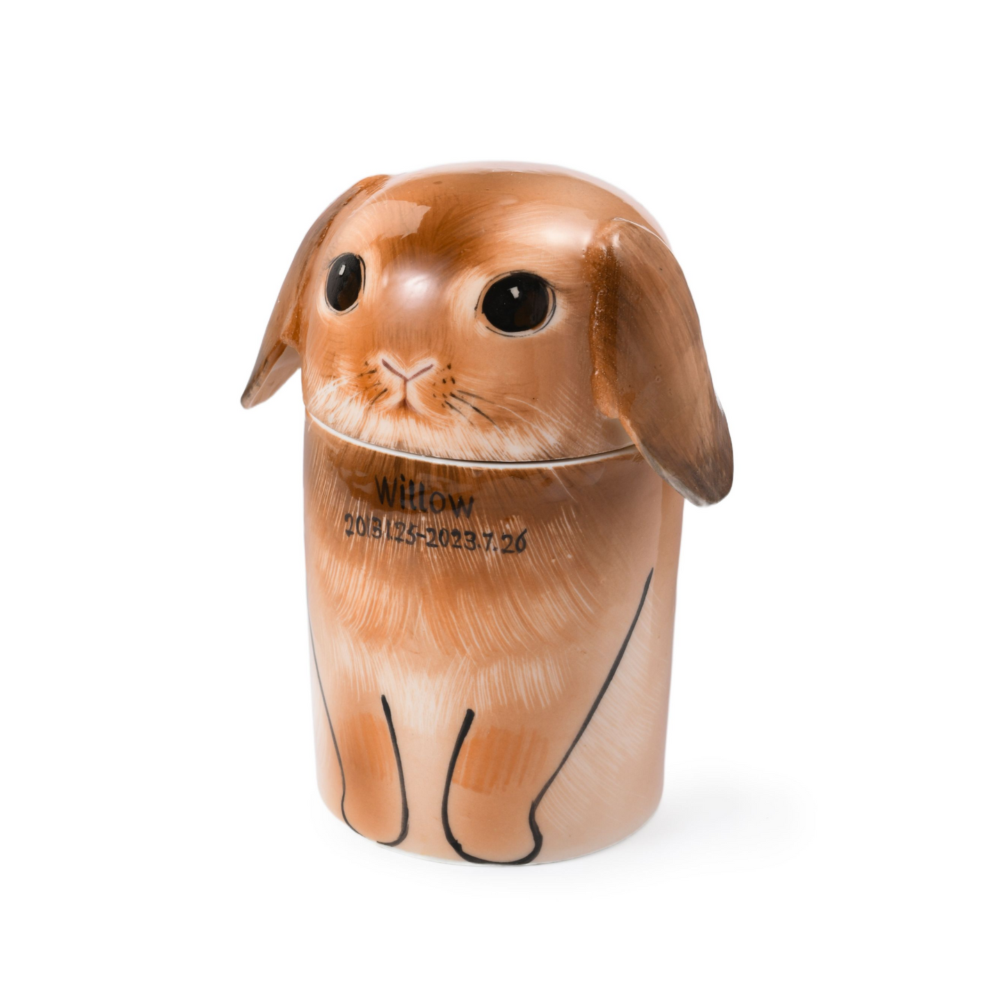 PetsonaMade Creative Ceramic Rabbit Urn – Handcrafted Memorial Keepsake