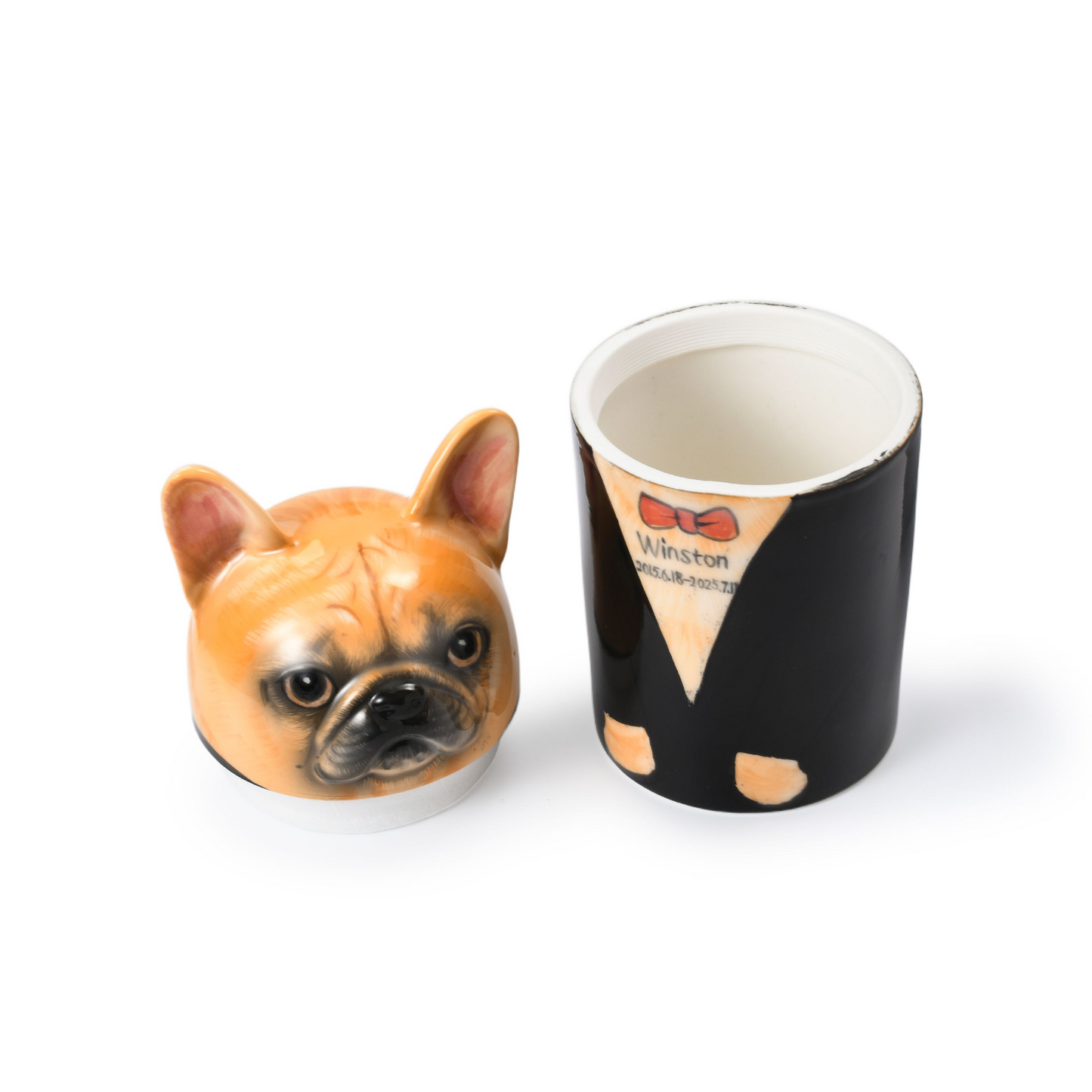 PetsonaMade Creative Ceramic Dog Urn – Handcrafted Memorial Keepsake with Custom Accessories (Deluxe Version)