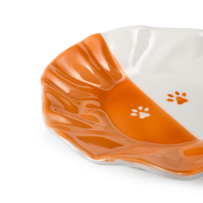 PetsonaMade Personalised 2D Hand-Painted Pet Portrait Coffee Saucer - Orange