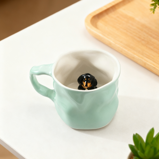 PetsonaMade Personalised Irregular 3D Hand-Painted Pet Portrait Coffee Mug (250 ml)