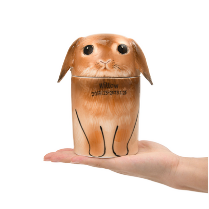 PetsonaMade Creative Ceramic Rabbit Urn – Handcrafted Memorial Keepsake