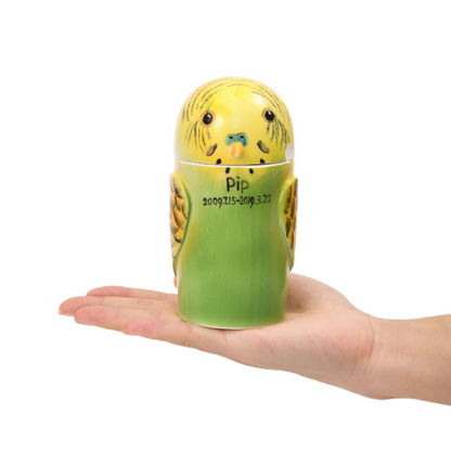 PetsonaMade Creative Ceramic Parrot Urn – Handcrafted Memorial Keepsake
