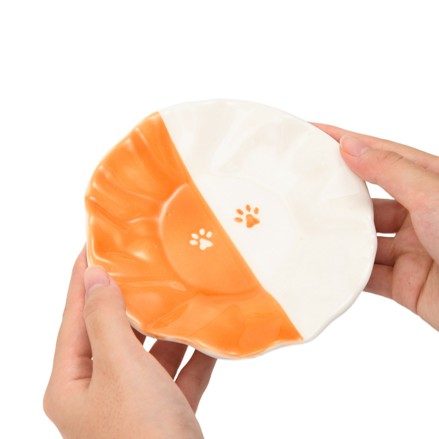 PetsonaMade Personalised 2D Hand-Painted Pet Portrait Coffee Saucer - Orange (1.18 × 5.91 in)