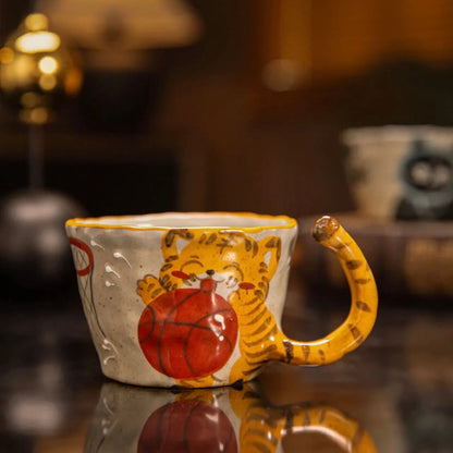 Hand-Painted Animal Ceramic Mug Collection – 6.8 fl oz