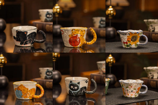 Hand-Painted Animal Ceramic Mug Collection – 6.8 fl oz