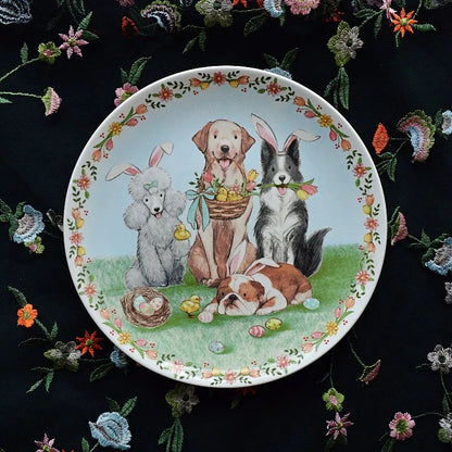 Easter Pets Ceramic Plate (7.9–8.9 in)